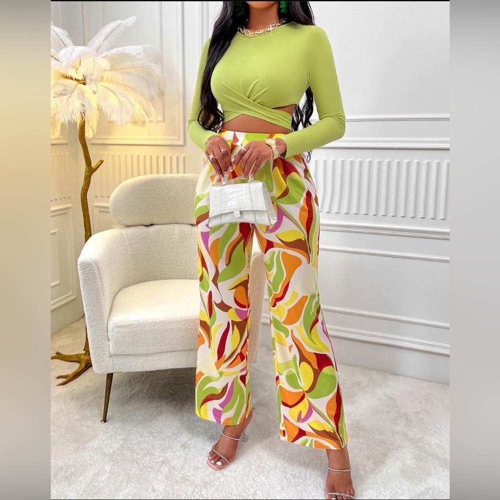 Pastel Green pants and top set M